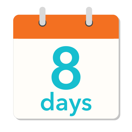 8 days calendar icon